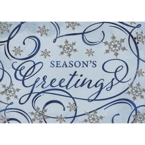 Season's Greetings Snowflakes and Swirls Box of 18 Christmas Cards: Season's Greetings