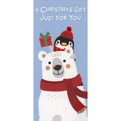 Packaged Money or Gift Card Holder Christmas Cards for Kids: Polar Bear and Penguin with Red Scarves, Set of 8: A Christmas Gift Just for You