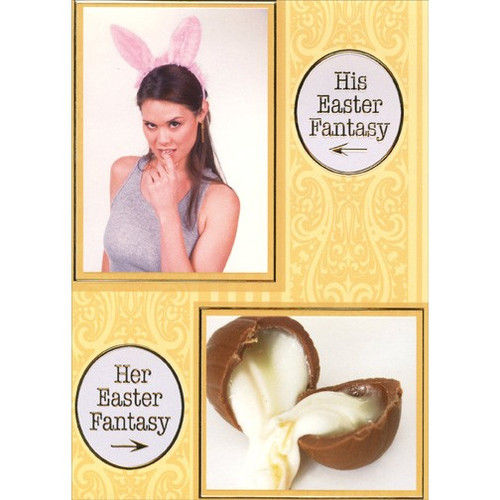 Easter Fantasy Funny Easter Card: His Easter Fantasy - Her Easter Fantasy