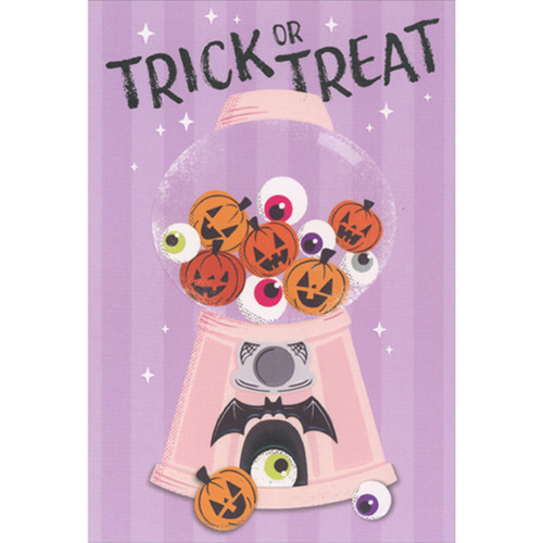 Halloween Card: Spooky Treat Gumball Machine: Trick Or Treat