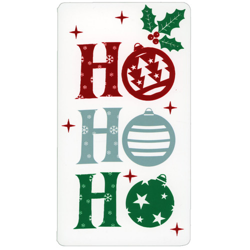 Money or Gift Card Holder Christmas Card: Ho Ho Ho - Foil Letters, Ornaments and Holly: Ho Ho Ho