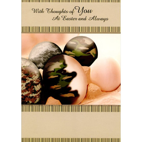 Military Colored Eggs Easter Card: With Thoughts of You At Easter and Always