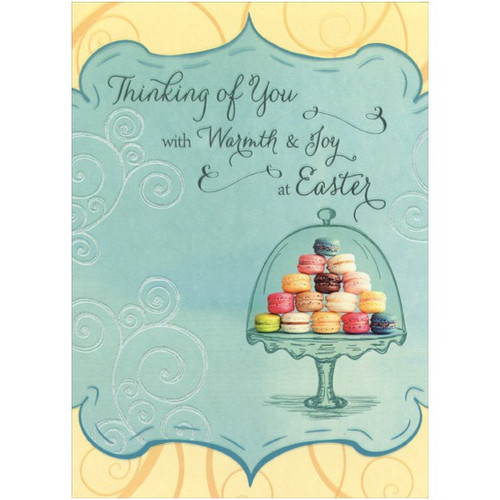 Macaroons under Glass Thinking of You Easter Card: Thinking of You with Warmth & Joy at Easter