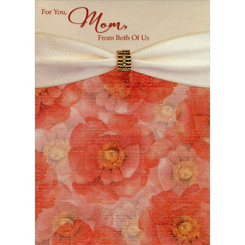 Gold Ring with Gems on Napkin Handmade: Mom Designer Boutique Mother's Day Card: For You, Mom, From Both of Us