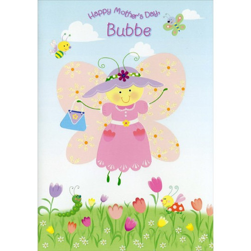 Pink Ladybug: Bubbe Mother's Day Card: Happy Mother's Day, Bubbe