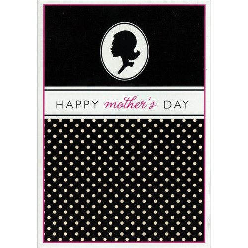 Black and White Polka Dots Mother's Day Card: Happy Mother's Day