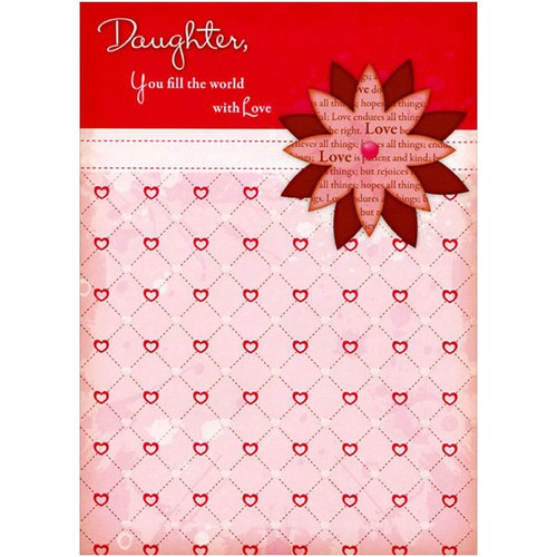 Heart Wallpaper and Flower: Daughter Mother's Day Card: Daughter, You fill the world with Love