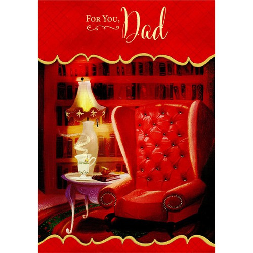 Red Chair and Bookshelf: Dad Valentine's Day Card: For You, Dad