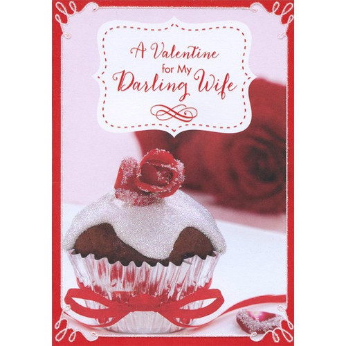 Sparkling Cupcake: Darling Wife Valentine's Day Card: A Valentine for My Darling Wife