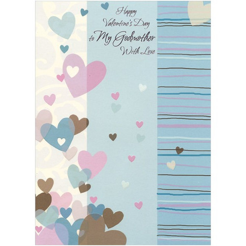 Pastel and Earthtone Hearts: Godmother Valentine's Day Card: Happy Valentine's Day to My Godmother With Love