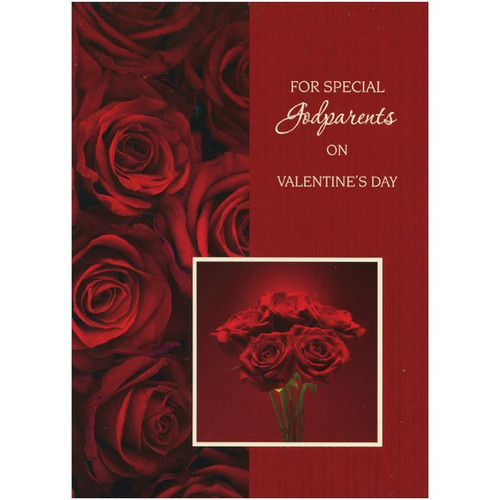 Dark Red Roses: Godparents Valentine's Day Card: For special Godparents on Valentine's Day