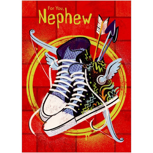 Sneakers, Bow and Arrows: Preteen Nephew Valentine's Day Card: For You, Nephew