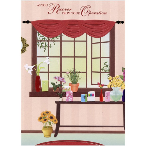 Flower Pots and Window Recover From Your Operation Get Well Card: As You Recover From Your Operation