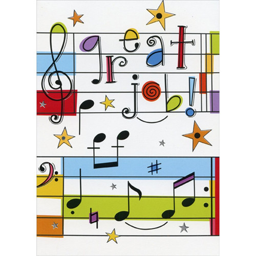 Great Job Musical Notes Music Recital Congratulations Card for Kids / Children: Great Job!