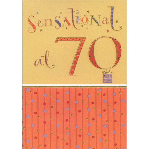 Sensational at 70 with Gold Foil Age 70 / 70th Birthday Card: Sensational at 70