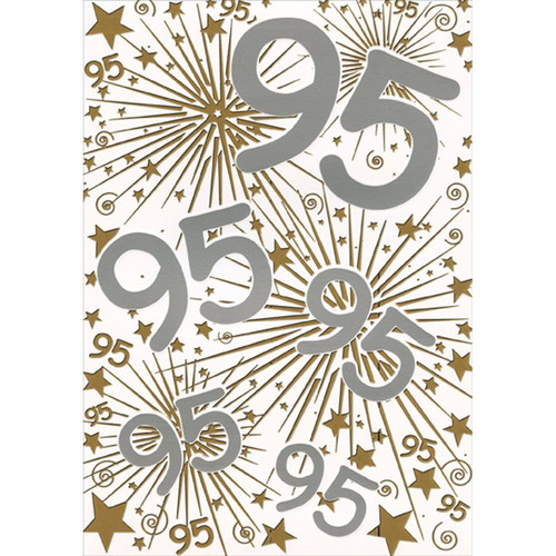 95 Repeated in Silver and Gold Foil Age 95 / 95th Birthday Card: 95