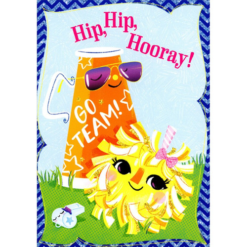 Hip Hip Hooray Cheerleading Congratulations Card for Kids / Children: Hip, Hip, Hooray! Go Team!
