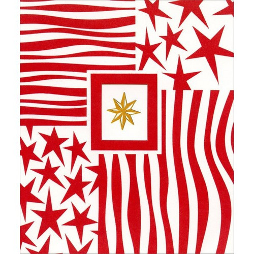 Gold Star with Stars & Stripes Christmas Card