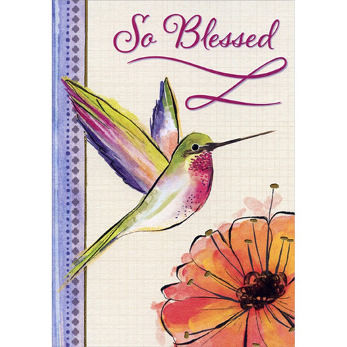 So Blessed Hummingbird Religious Easter Card: So Blessed