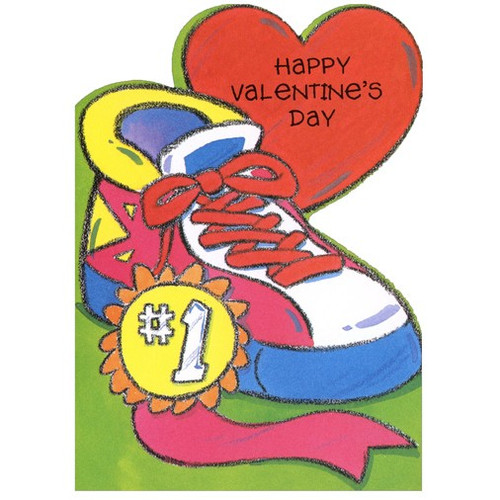 Sneaker with Award Juvenile Valentine's Day Card: Happy Valentine's Day