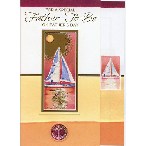 Sparkling Glitter Sail Boat in Die Cut Window Father's Day Card for Father-to-Be: For a Special Father-to-Be on Father's Day