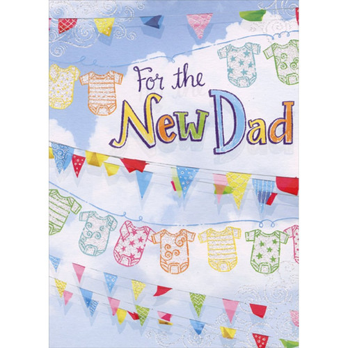 Baby Clothes Hanging on Clothesline Father's Day Card for New Dad: For the New Dad