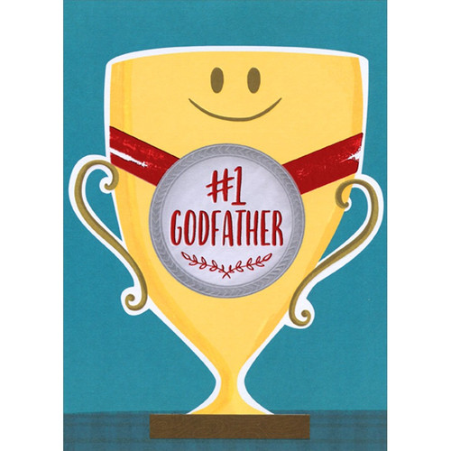 Number 1 Godfather Trophy Juvenile / Kids Father's Day Card: #1 Godfather