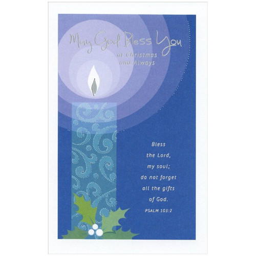 Candlelight Christmas Card: May God Bless You at Christmas and Always - Bless the Lord, my soul; do not forget all the gifts of God. PSALM 103:2