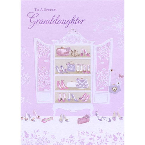 Armoire with Shoes and Purses Birthday Card for Granddaughter: To a Special Granddaughter