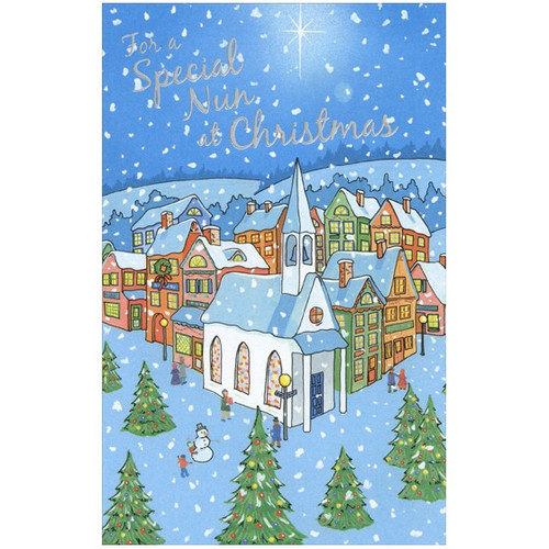 Church on Corner: Nun Christmas Card: For a Special Nun at Christmas