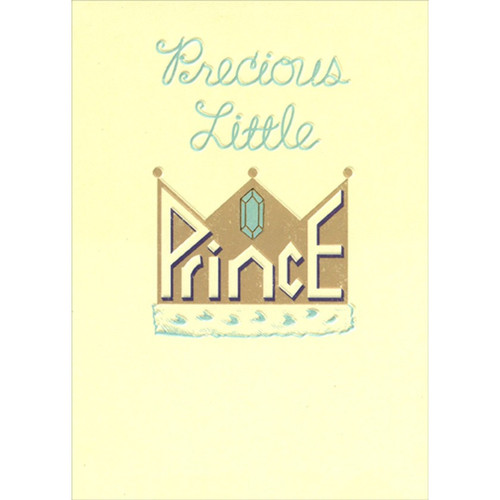 Precious Little Prince New Baby Boy Congratulations Card: Precious Little Prince