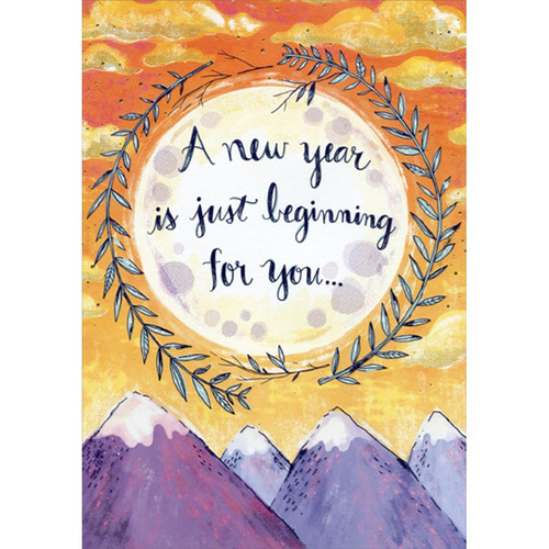 A New Year Just Beginning Purple Mountains Difficult Time Birthday Card: A new year is just beginning for you…