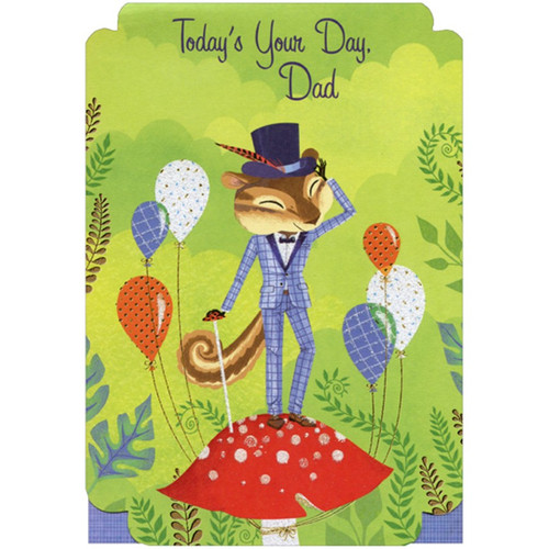 Fox Wearing Suit and Hat Birthday Card for Dad: Today's Your Day, Dad