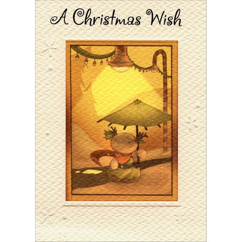 Umbrella Under Lights Christmas Card: A Christmas Wish