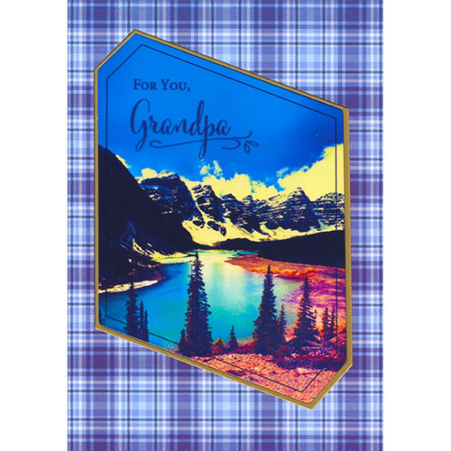 Deep Blue Sky Over Mountains and Blue Lake Birthday Card for Grandpa: For You, Grandpa