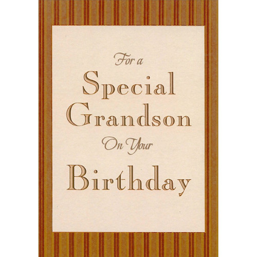 For a Special Grandson: Light Brown Panels Birthday Card: For a Special Grandson On Your Birthday