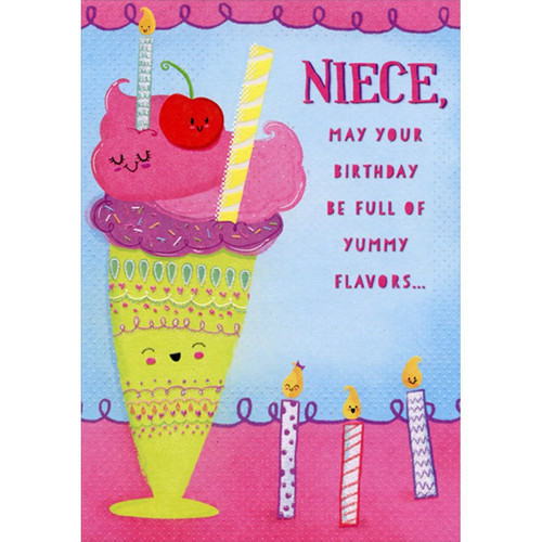 Fruit Shake: Yummy Flavors Juvenile Birthday Card for Young Niece: Niece, may your birthday be full of yummy flavors…