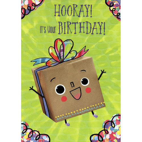 Hooray Cute Gift on Green Juvenile Birthday Card for Young Child : Kid: Hooray! It's Your Birthday!