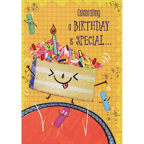 Slice of Cake with Candy Toppings Juvenile : Kids Birthday Card for Young Boy: Celebrating a Birthday is Special…