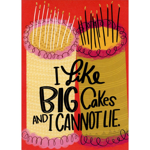 I Like Big Cakes Funny / Humorous Birthday Card: I Like BIG Cakes and I Cannot Lie.