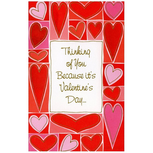 Heart Border: Because it's Valentine's Day Valentine's Day Card: Thinking of You Because it's Valentine's Day…