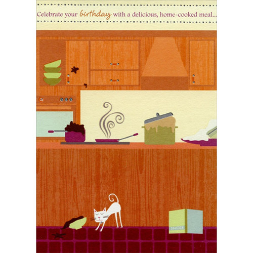 Delicious Home-Cooked Meal Funny : Humorous Feminine Birthday Card for Her : Woman : Women: Celebrate your birthday with a delicious, home-cooked meal…