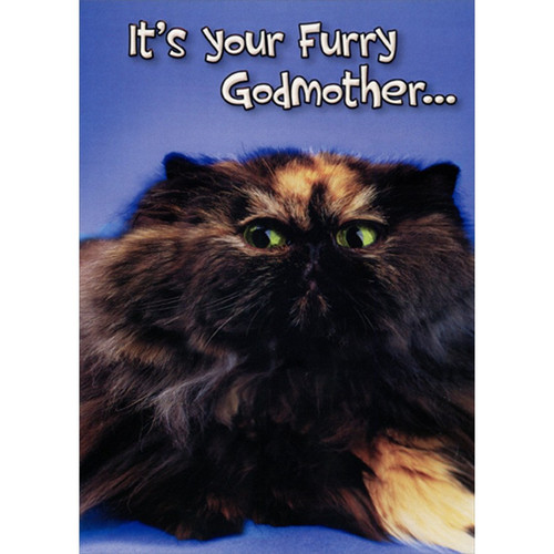 Furry Godmother Cat Cute Funny : Humorous Birthday Card: It's your Furry Godmother…