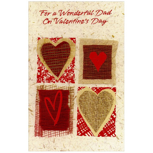 Red Foil and Woven Hearts: Dad Valentine's Day Card: For a Wonderful Dad on Valentine's Day