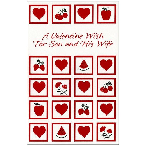 Fruit, Flowers and Hearts: Son Valentine's Day Card: A Valentine Wish for Son and his Wife