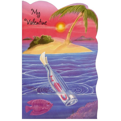 Message in Bottle: Valentine Valentine's Day Card: My Valentine