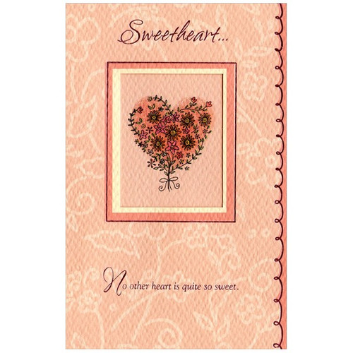 Die Cut Window with Heart of Flowers: Sweetheart Valentine's Day Card: Sweetheart… No other heart is quite so sweet.