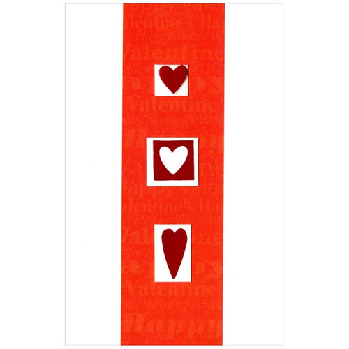 Three Die-Cut Heart Windows Valentine's Day Card