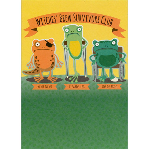 Witches Brew Survivors Club Funny : Humorous Halloween Card: Witches' Brew Survivors Club - Eye Of Newt - Lizard's Leg - Toe Of Frog