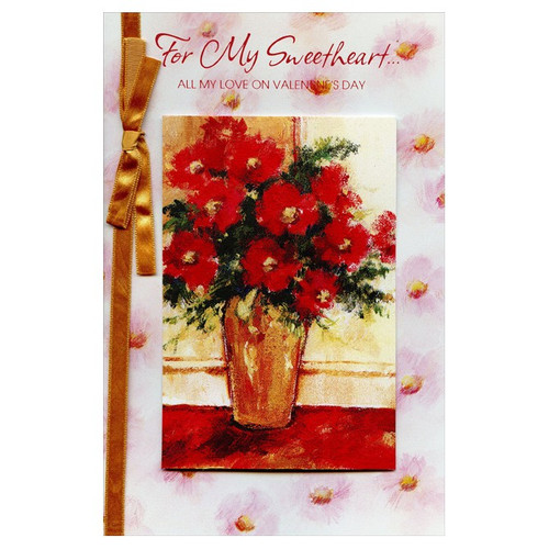 Red Bouquet Painting: Sweetheart Valentine's Day Card: For My Sweetheart… all my love on Valentine's Day